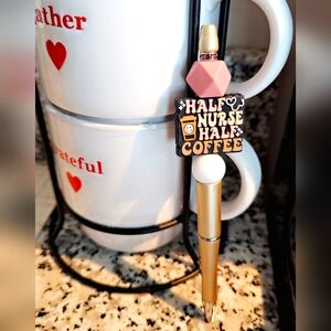 New Half Nurse Half Coffee Beaded Pen